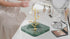 Elegant Green Marble and Brass Jewellery Stand